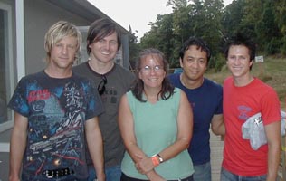Switchfoot with the interviewer, Kim