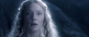 A surprised Galadriel.